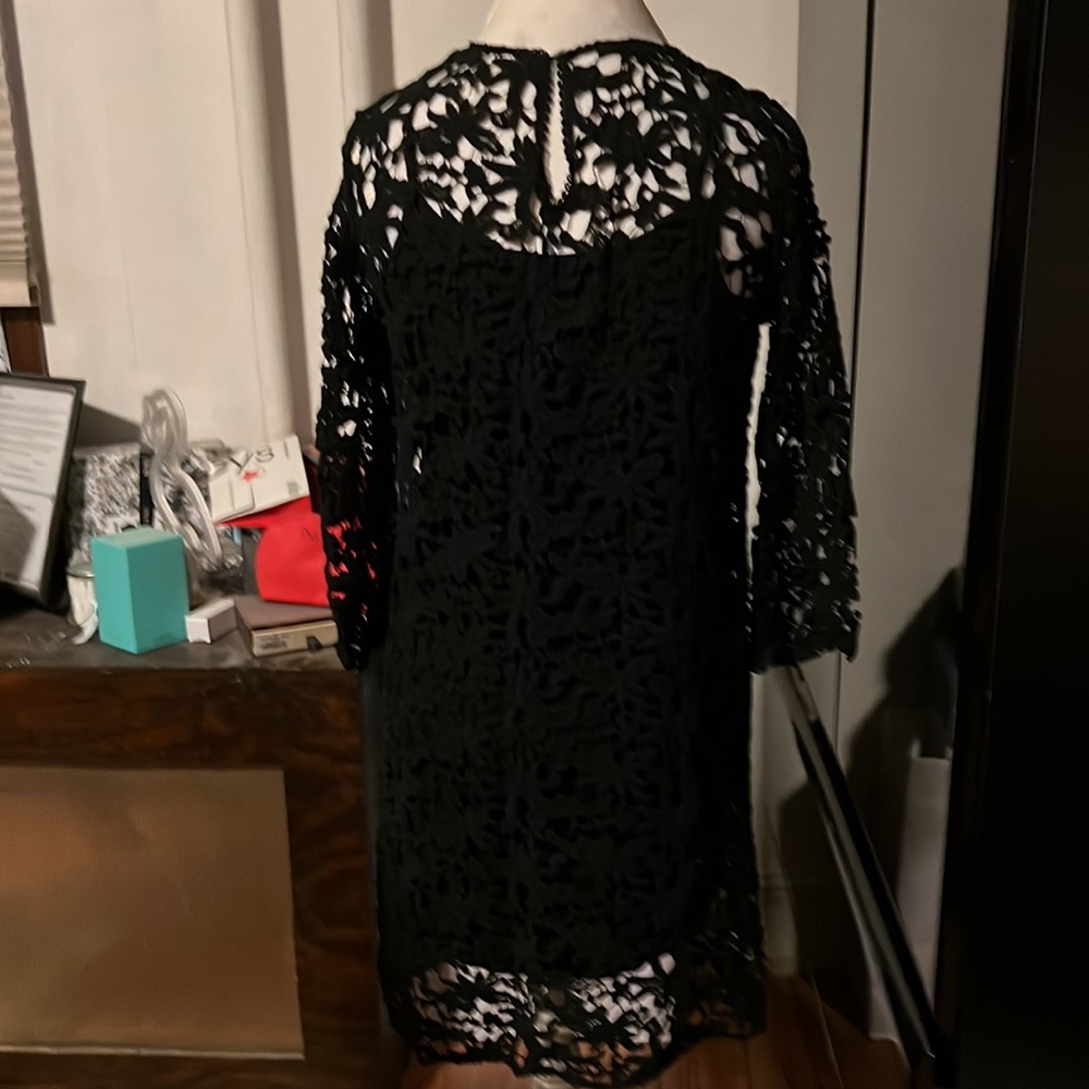 Le lis blanc crochet long sleeve dress with attached spaghetti strap dress - Picture 4 of 4